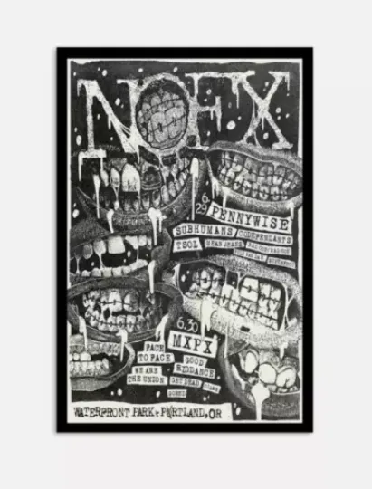 Discover NOFX Tour 2024 Portland OR June 29-30 2024 Unframe Poster