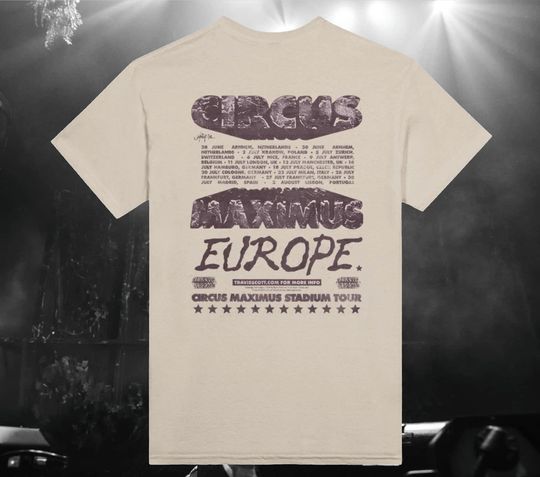 Discover Travis Europe Tour T Shirt, Circus Maximus Fan Merchandise