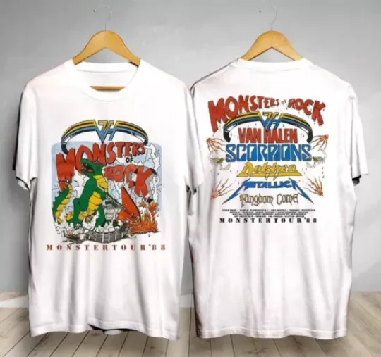 Discover Vintage Monsters of Rock Tour 1988 T-Shirt Vintage Tour Concert Halen Van