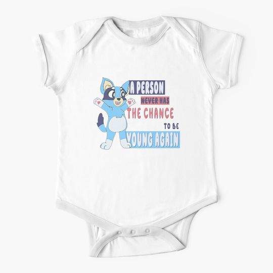 Discover Blue Dog - Young Again Baby Onesie