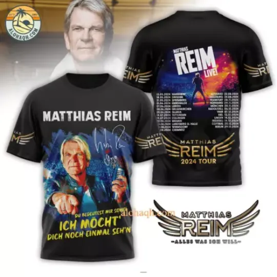 Discover Matthias Reim Live 2024 Tour 3D T-Shirt