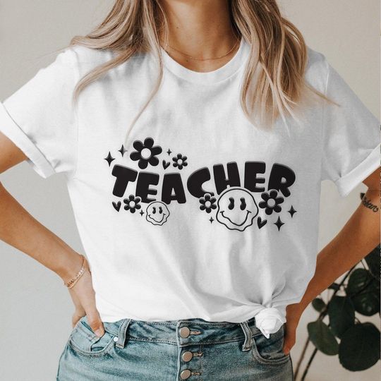 Discover Teacher Puff Print T-Shirt Embossed Shirt Preschool Teacher Puff Tee