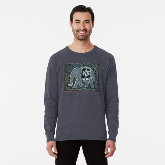 Discover Embossed Elephant on Aluminum Lightweight Sweatshirt