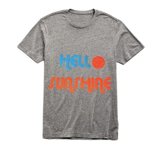 Discover Hello Sunshine Embossed Print Tee, Funny Gifts