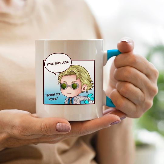 Discover Nanami, Sorcerer, Inspired meme Mug 'F*ck this job *Goes to Work*', BPA & Lead Free