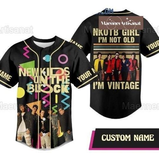 Discover Vintage Personalized NKOT Block Girl Im Not Old Im Baseball Jersey