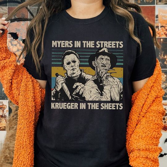 Discover Michael Myers Freddy Krueger Halloween Shirt, Horror Friends Shirt, Horror Movie Shirt