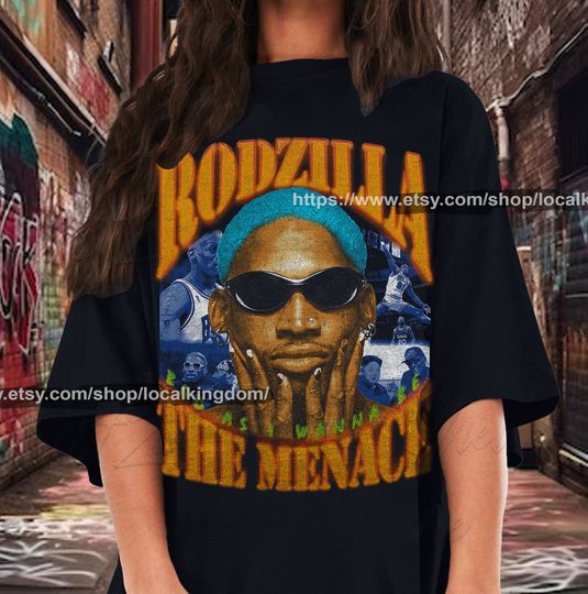 Discover Denis Rodman Rodzilla The Menace T-Shirt, Gift For Women and Man Unisex T-Shirt
