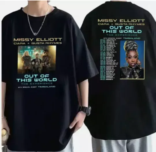 Discover Missy Elliott 2024 Tour x Ciara & Busta T-Shirt Out of This World 2024