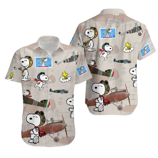 Discover Hot Plane And Snoopy Vintage Hawaiian Shirt
