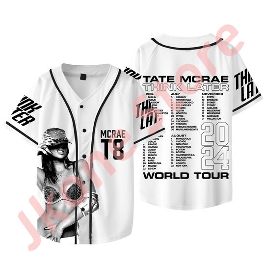 Discover Tate McRae Vintage Tee Think Later Tour Merch Jersey
