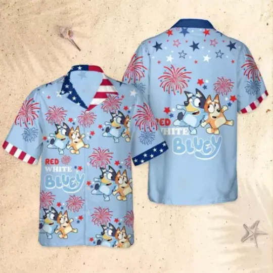 Discover BlueyDad Hawaiian Shirt for 4th of July