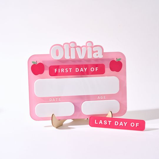 Discover Personalized First Day School Sign, Acrylic Back to School Sign