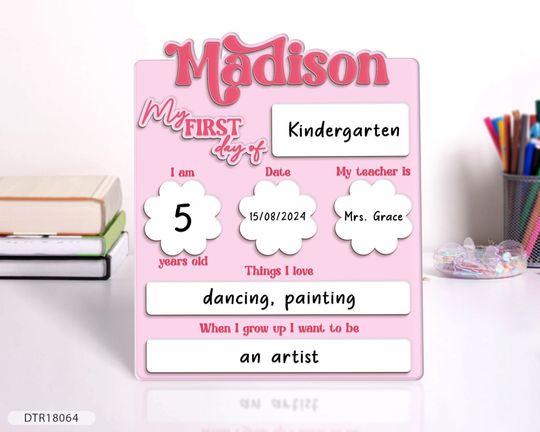 Discover Personalized Acrylic School Board - First Day and Last Day Sign