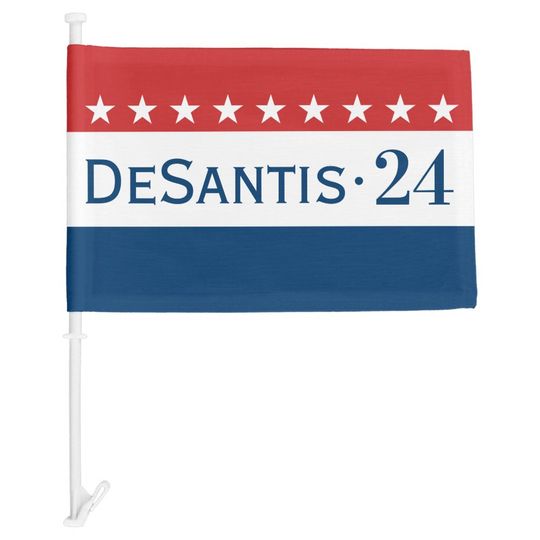 Discover Ron DeSantis Red White & Blue, Stars 2024 Car Flag