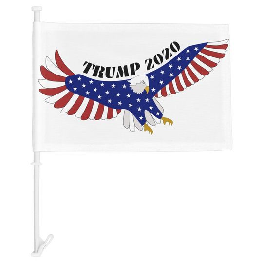 Discover Trump 2020 USA Eagle Logo Car Flag