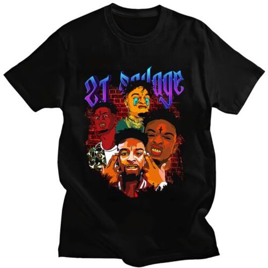 Discover 21 Rock savage Men Soft Tour 2024  T-Shirts Vintage 90s Rock For Fan Tee