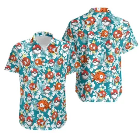 Discover Magikarp Ghost Hawaiian Shirt Button Up Shirt, Summer Beach Shirt