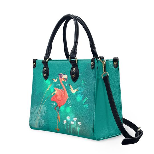 Discover Flamingo Shoulder Handbag, Flamingo gift, Leather handbag