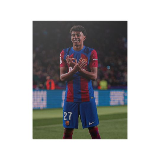 Discover Lamine Yamal Barcelona Satin Posters (210gsm), Wall decor, wall art