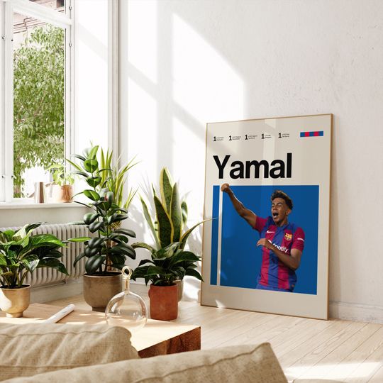 Discover Lamine Yamal Barcelona Poster - Unframed poster available in 7 sizes