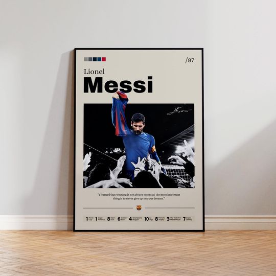 Discover Lionel Messi Poster, Messi Soccer Print Decor, FC Barcelona Poster