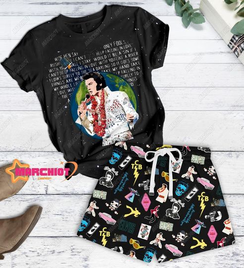Discover Elvis Presley Themed T-Shirt and Shorts