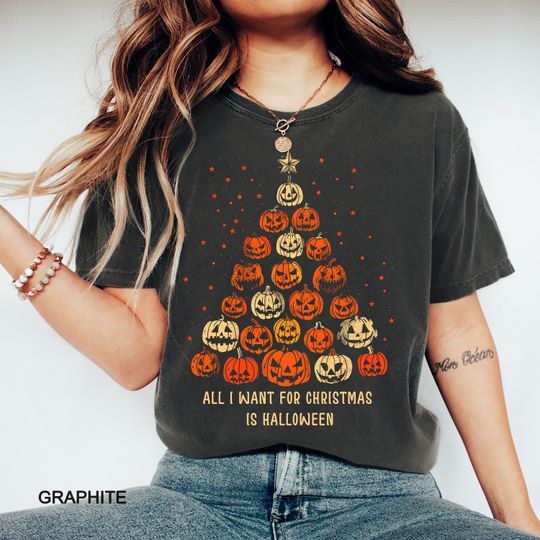Discover All I Want for Christmas is Halloween t-shirt, Funny Halloween Shirt, Witch TShirt