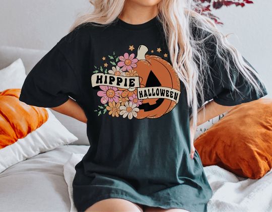 Discover Hippie Halloween Shirt, spooky Shirt, Fall tee, funnny Halloween Shirt
