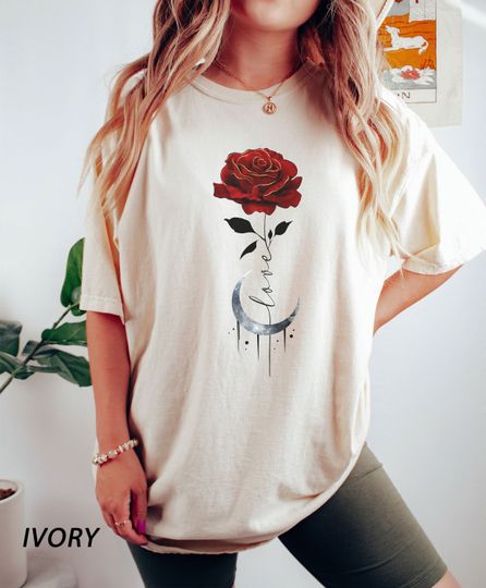 Discover Love Goth T-Shirt,  Rose Goth T-Shirt, romantic Halloween Shirt, Witch T-shirt