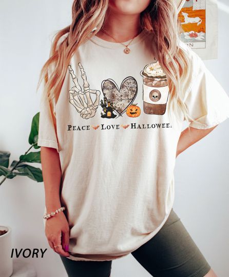 Discover Peace Love Halloween Shirt, Peace Love Halloween, Halloween Shirt