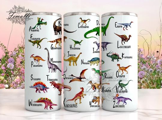 Discover Dinosaurs 20 oz Skinny Tumbler  Dinosaur Tumbler,Tumbler For Kids