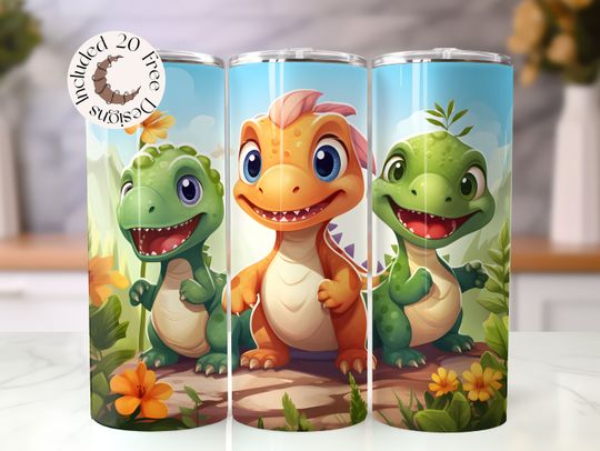 Discover Dinosaurs 20 oz Skinny Tumbler  Dinosaur Tumbler,Tumbler For Kids