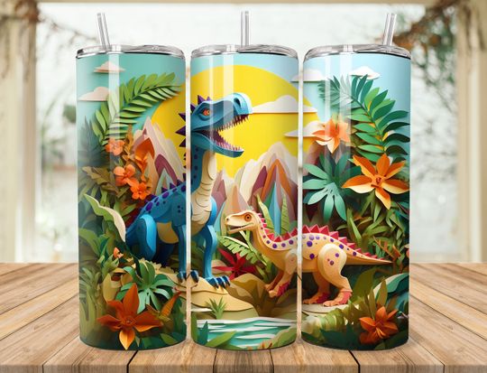 Discover Dinosaurs 20 oz Skinny Tumbler  Dinosaur Tumbler,Tumbler For Kids
