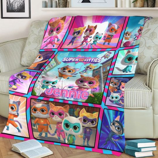 Discover Personalized Superkitties Blanket, Superkittie Birthday Fleece Blanket