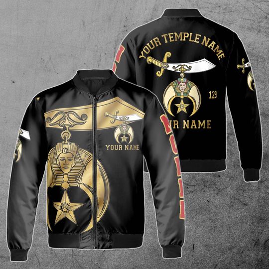 Discover Custom Your Temple and Name Shriners Symbol, Noble Shriners 3D Bomber Jacket