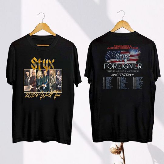 Discover Styxs Band Tour 2024 Shirt, 2024 Styxs And Foreigner Band Tour Shirt