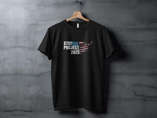 Discover Stop Project 2025 T-Shirt, Vintage American Flag Tee, Patriotic Graphic