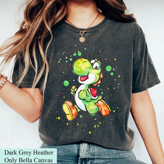 Discover Super Mario Yoshi Water Color Splatter Portrait Unisex T-shirt