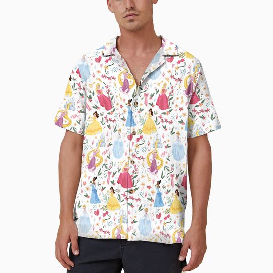 Discover All Princess Hawaii Beach Shirt, Princess Movie Button Up Shirt, Movie Characters 3d All Over Print Shirt