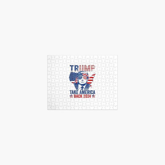 Discover Trump 2024 Take America Back 4th Of July Tee Donald Trump Jigsaw Puzzle