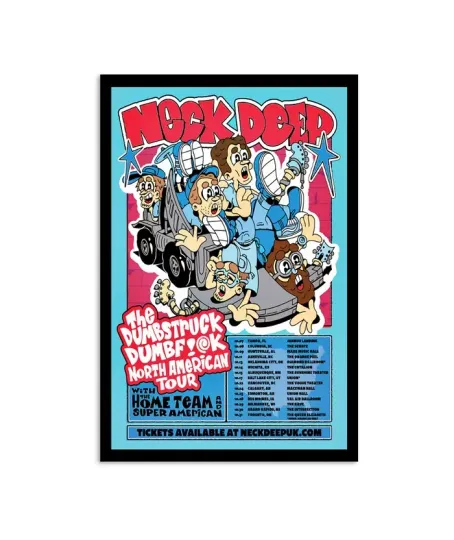 Discover Neck-Deep North American Tour 2024 Unframe Poster Concert