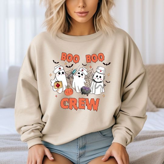 Discover Boo Boo Crew Sweatshirt Gift for Nurse, Halloween Nurse Sweatshirt