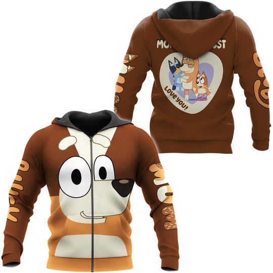 Discover BlueyDad Mom and Chilli Heeler Hoodie