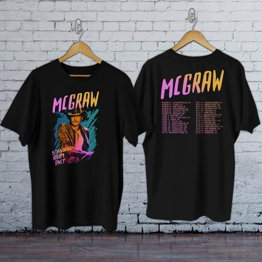 Discover Tim Mcgraw Tour 2024 Standing Room T-Shirt Music Fans Size All Gift S-3xl Countr