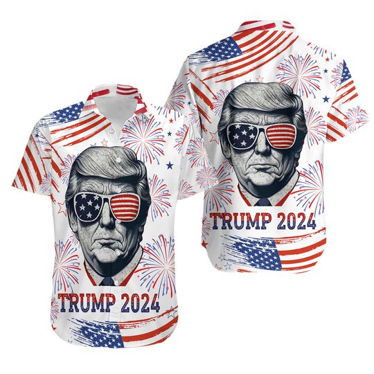 Discover Trump 2024 Hawaiian Shirt, Independence Day Shirt