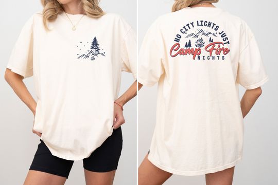 Discover No City Lights Just Campfire Nights , Vacay Tee , Camping Shirt, Camping Lover Shirt, Summer Camp Shirt