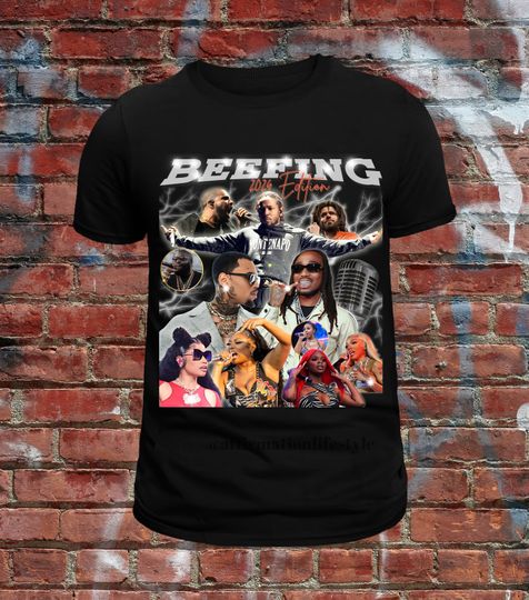 Discover Rap Beef Tee ft. Kendrick Lamar, Drake, 90s Vintage Style