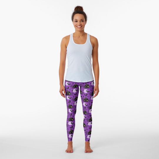 Discover Purple Pattern of Black House Leggings