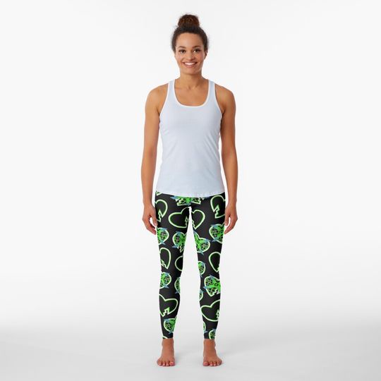 Discover HBK IYH '97 DX Black/Green Heart Collage Leggings